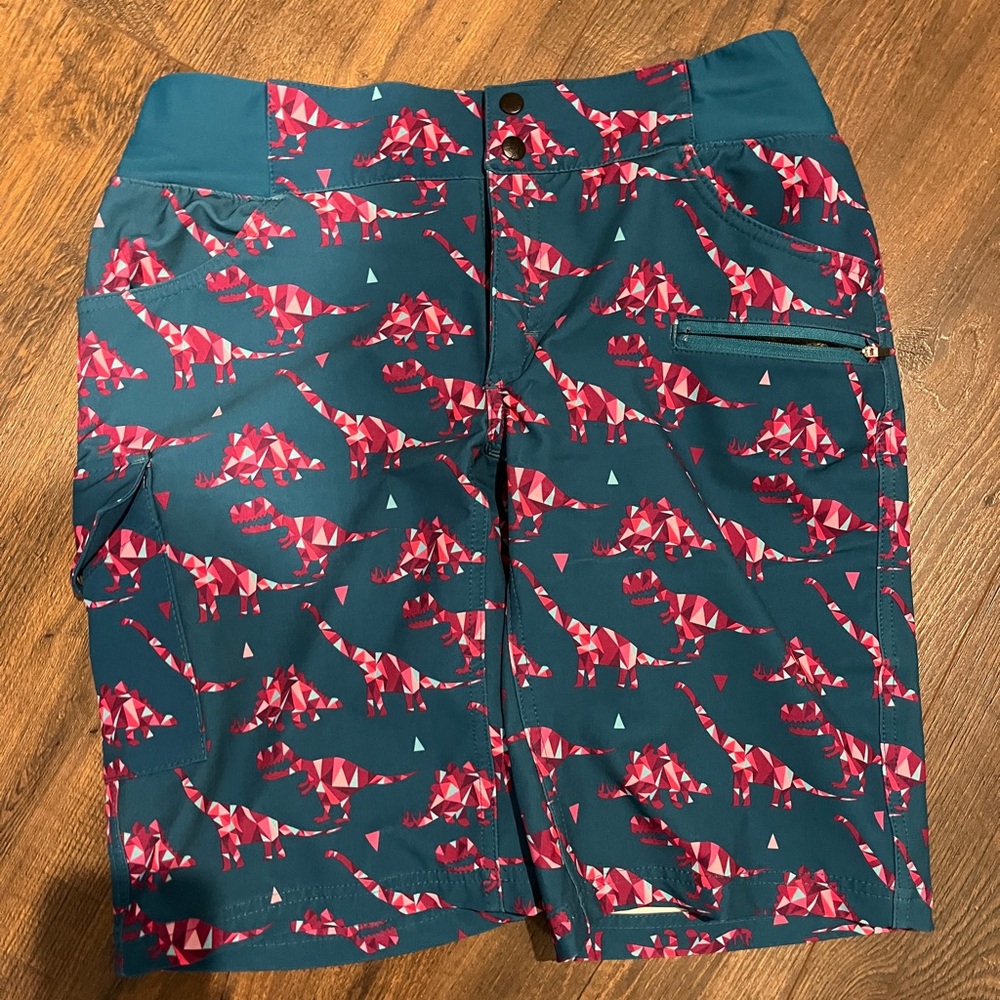 Teal and Pink Patterned Women's Bike Shorts